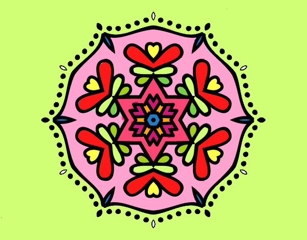 Desenho Mandala simétrica pintado por Jussarapa