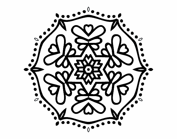 Desenho Mandala simétrica pintado por Jussarapa