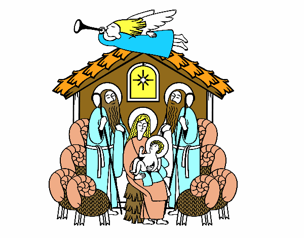 Desenho Nascimento de Jesus pintado por jeansilva