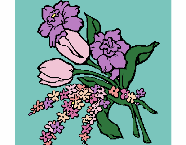 Desenho Ramo de flores pintado por luaspezia