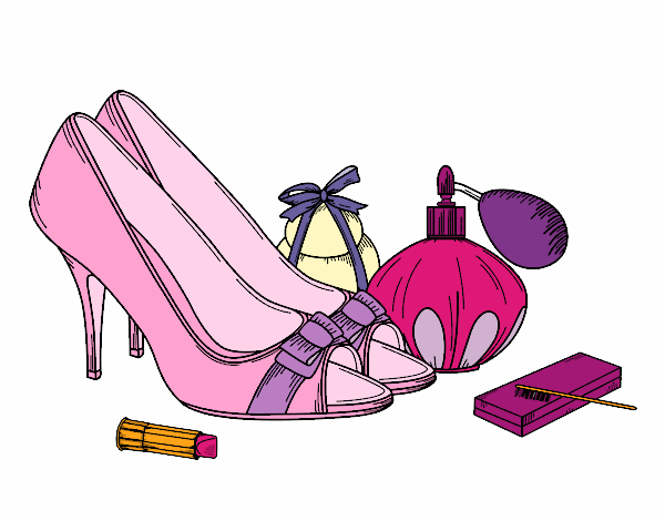 Desenho Sapatos e maquiagem pintado por Krina