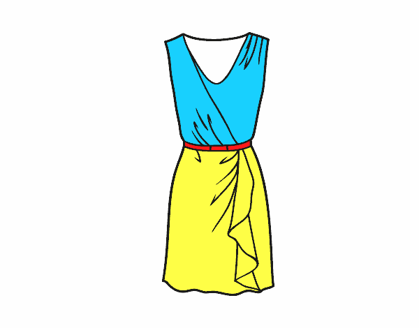 Desenhos para colorir de desenho de um vestido simples para colorir  