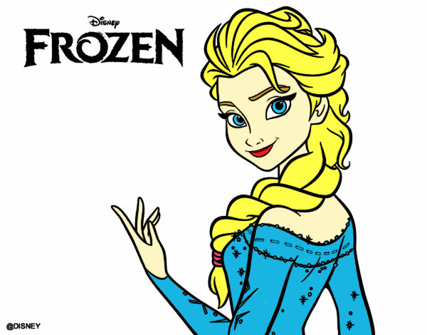 Desenho Elsa de Frozen pintado por Carlamotta