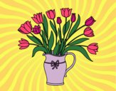Desenho Jarro de tulipa pintado por Tataemax