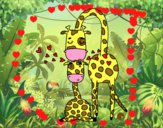 Desenho Mamã girafa pintado por edet