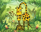 Desenho Mamã girafa pintado por Missim