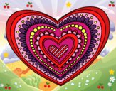 Desenho Mandala coração pintado por PriKlesse