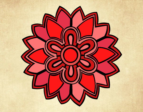 Desenho Mandala em forma flor weiss pintado por AmaliaLait