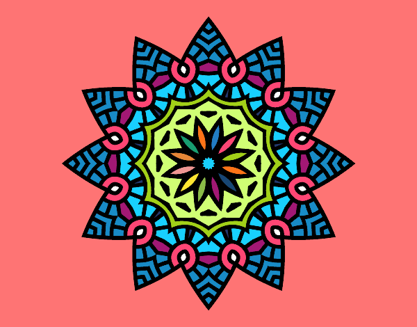 Desenho Mandala estrela floral pintado por AmaliaLait