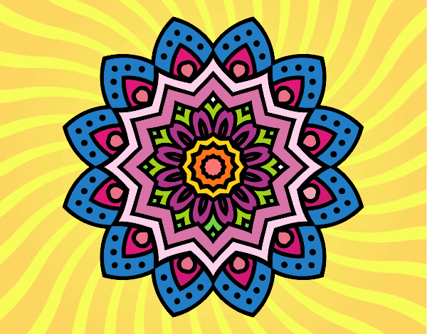 Desenho Mandala flor natural pintado por annycopque