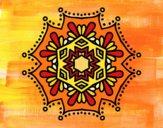 Desenho Mandala flor simétrico pintado por Hudsonzin
