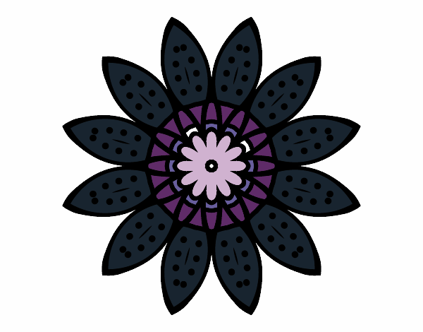 Desenho Mandala flores com pétalas pintado por annycopque