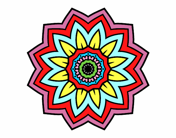 Desenho Mandala flores de girassol pintado por Slotus