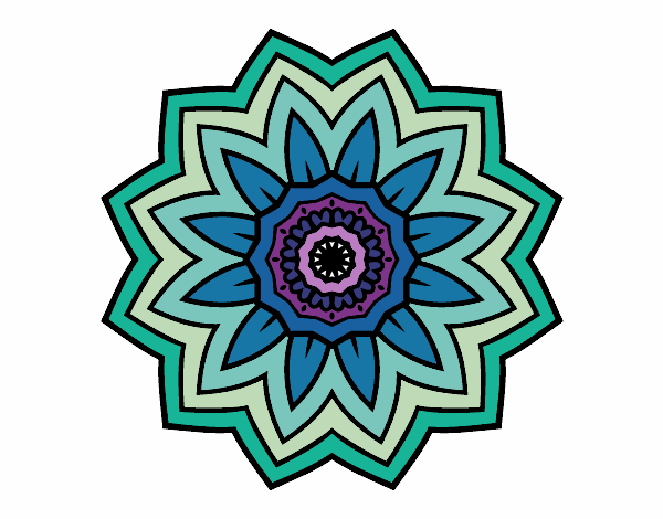 Desenho Mandala flores de girassol pintado por annycopque
