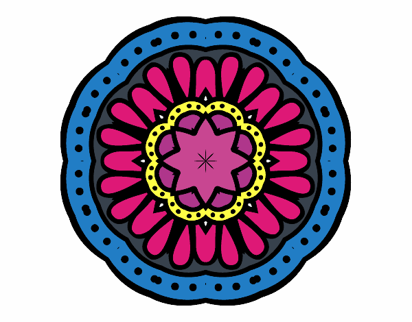 Desenho Mandala mosaico pintado por annycopque