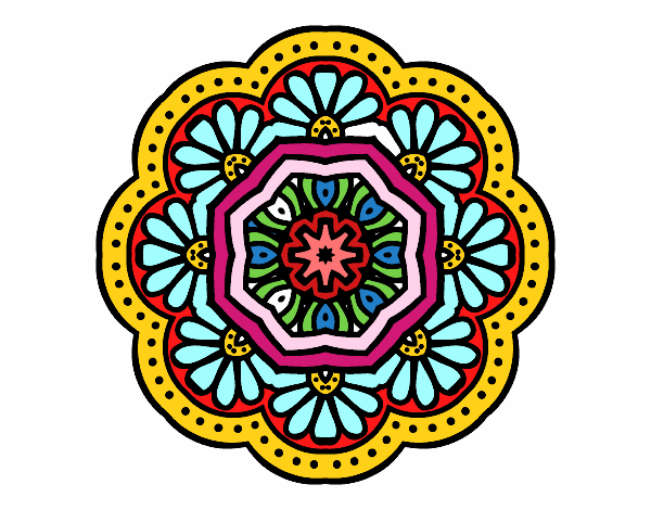 Desenho Mandala mosaico modernista pintado por annycopque