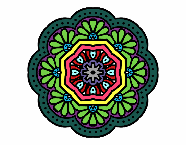 Desenho Mandala mosaico modernista pintado por annycopque