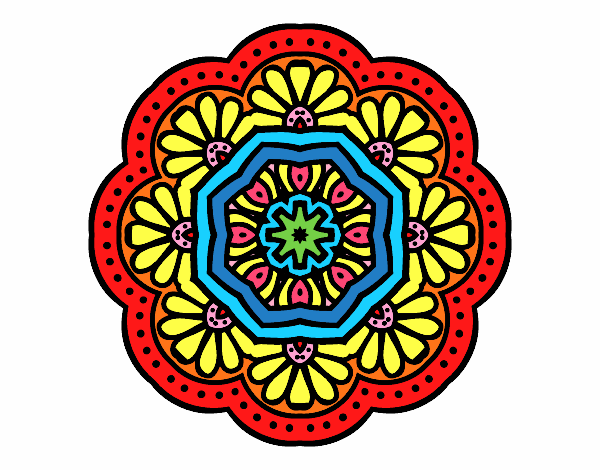 Desenho Mandala mosaico modernista pintado por Slotus