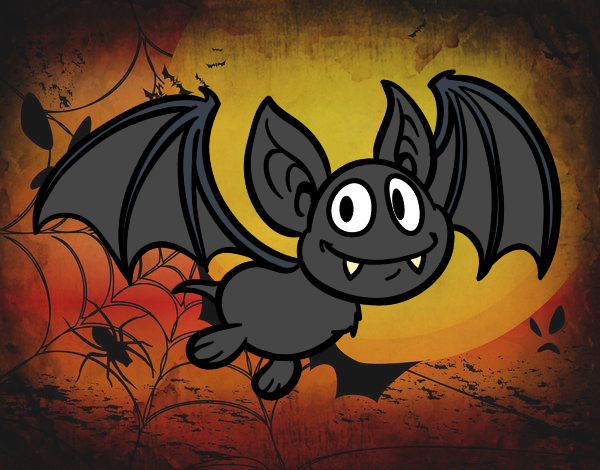 Desenho de Um morcego do Halloween pintado e colorido por Usuário não  registrado o dia 09 de Junho do 2017