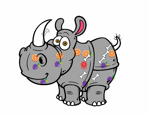 Desenho Rinoceronte-de-java pintado por arthuez