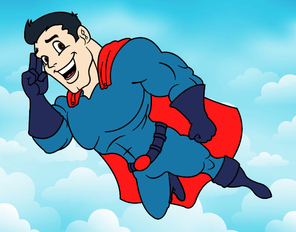 Desenho Superherói voando pintado por IrisXvr