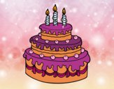 Desenho Torta de Aniversário pintado por geise