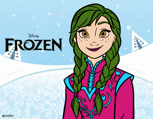 Desenho Anna de Frozen pintado por missmirim