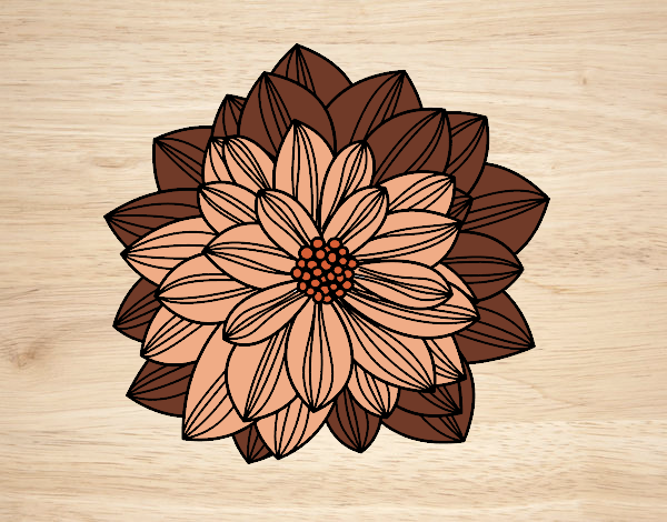 Desenho Flor de dahlia pintado por missmirim