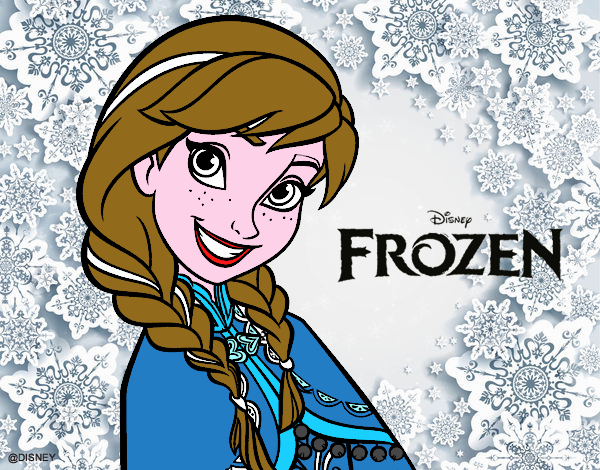 Desenho Frozen Anna pintado por BrunaFaria