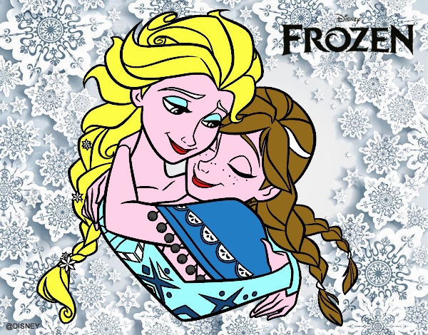 Desenho Frozen Elsa e Anna pintado por BrunaFaria