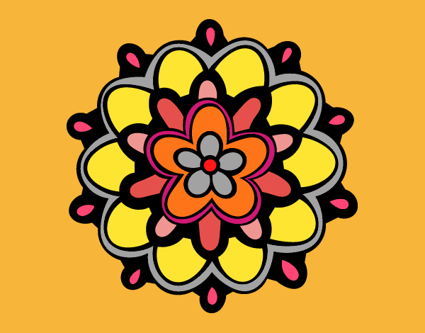 Desenho Mandala com uma flor pintado por AmaliaLait