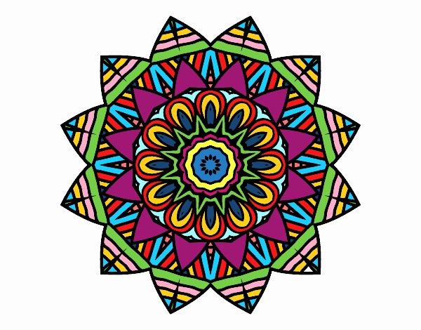 Desenho Mandala de fruto pintado por Pilly