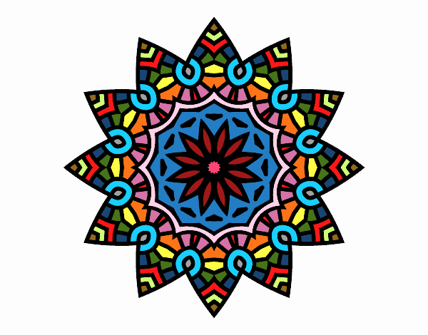 Desenho Mandala estrela floral pintado por ouza207