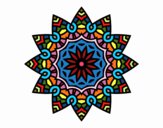 Desenho Mandala estrela floral pintado por ouza207