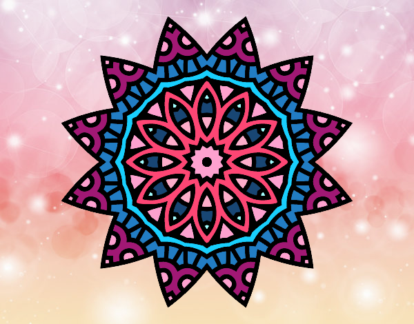 Desenho Mandala estrela pintado por Pilly