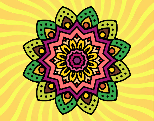 Desenho Mandala flor natural pintado por dalia