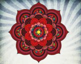 Desenho Mandala flor oriental pintado por carlaperei