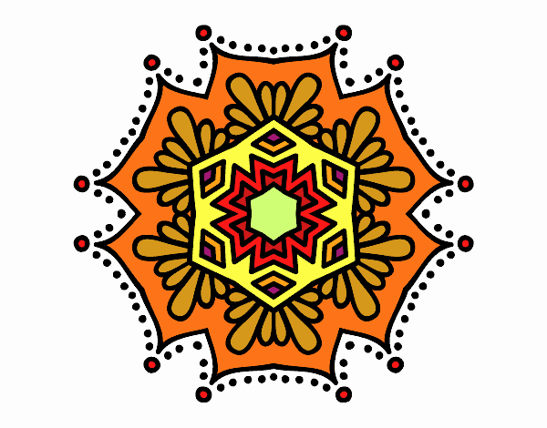 Desenho Mandala flor simétrico pintado por Danielli22