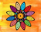 Desenho Mandala flores com pétalas pintado por Pilly