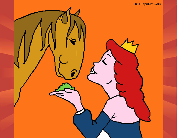 Desenho Princesa e cavalo pintado por ELEKTRA