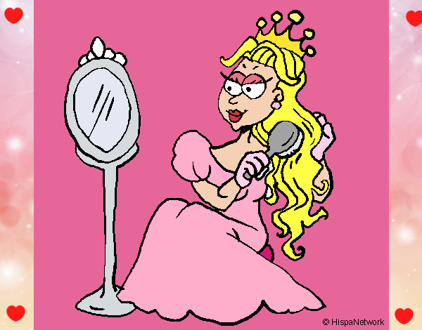 Desenho Princesa e espelho pintado por gabyy