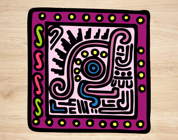 Desenho Símbolo Maia pintado por DEUS