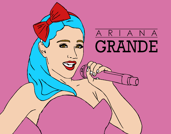 Desenho Ariana Grande cantando pintado por miguelalfo