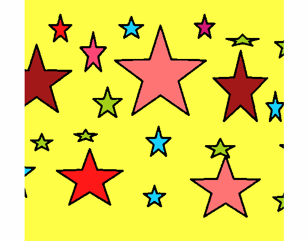 Desenho Conjunto de estrelas pintado por divana
