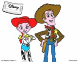 Desenho Jessie e Woody pintado por edet