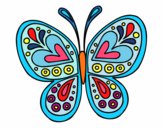 Desenho Mandala borboleta pintado por cirleiech