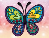 Desenho Mandala borboleta pintado por jehangelis