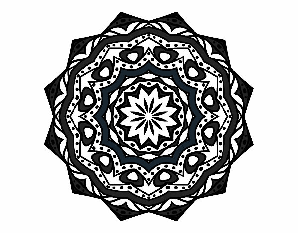 Desenho Mandala com estrato  pintado por jehangelis
