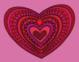 Desenho Mandala coração pintado por TESOURAO