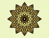 Desenho Mandala estrela floral pintado por Shika